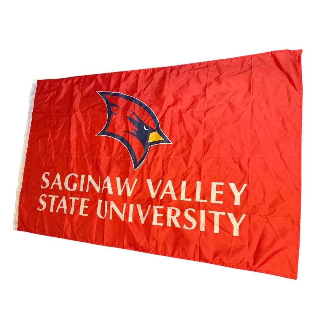 Vtg Saginaw Valley State University Cardinals Flag SVSU Red White 36